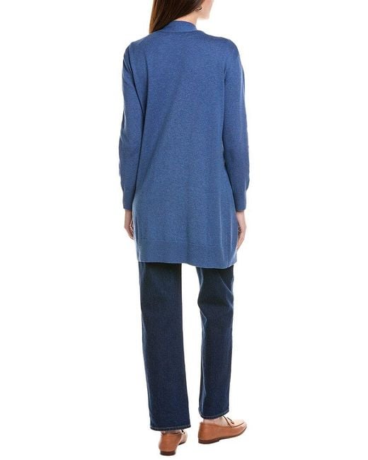 Hannah Rose Blue Relaxed Cashmere-blend Duster