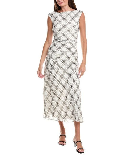 Rene Ruiz Black Drop Shoulder Draped Printed Knit Flare Dress