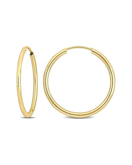 Italian Gold Metallic 14k Hoops