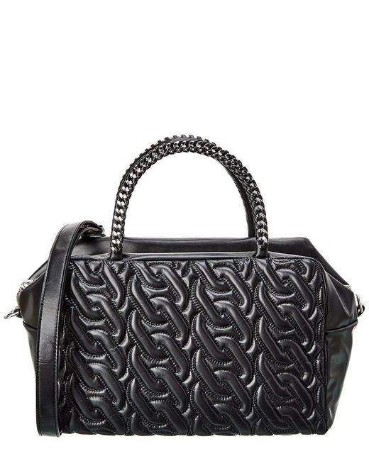 Rebecca Minkoff Black Puff Chain Quilted Leather Satchel
