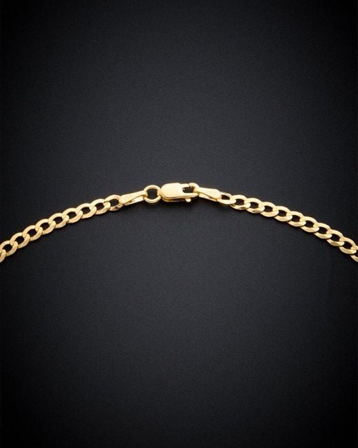 Italian Gold Black 14k Miami Curb Chain Necklace for men