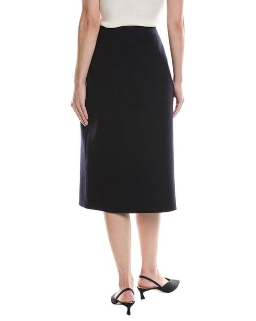 Theory Black Wool & Cashmere-blend Wrap Skirt