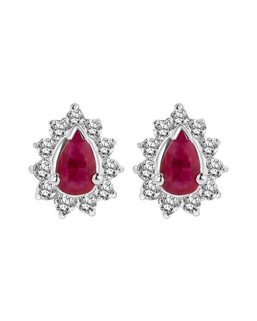 LEVARON Pink 14K 0.70 Ct. Tw. Diamond & Ruby Earrings