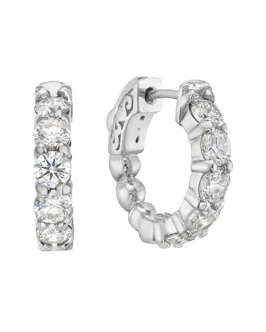 Forever Creations USA Inc. Metallic Forever Creations 14k 2.05 Ct. Tw. Diamond Hoops