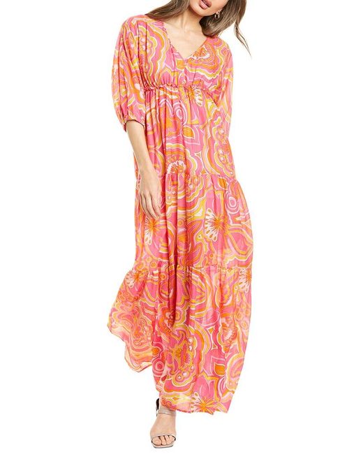 Trina Turk Pink Arco Iris 2 Maxi Dress