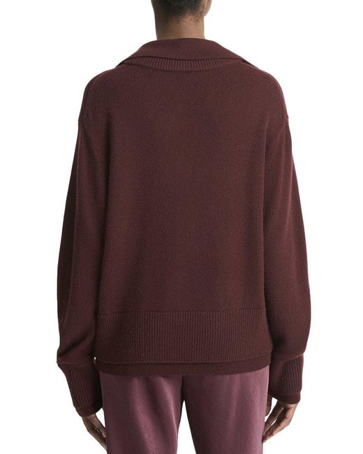 Vince Collared Double Layer Wool & Cashmere-Blend Pullover