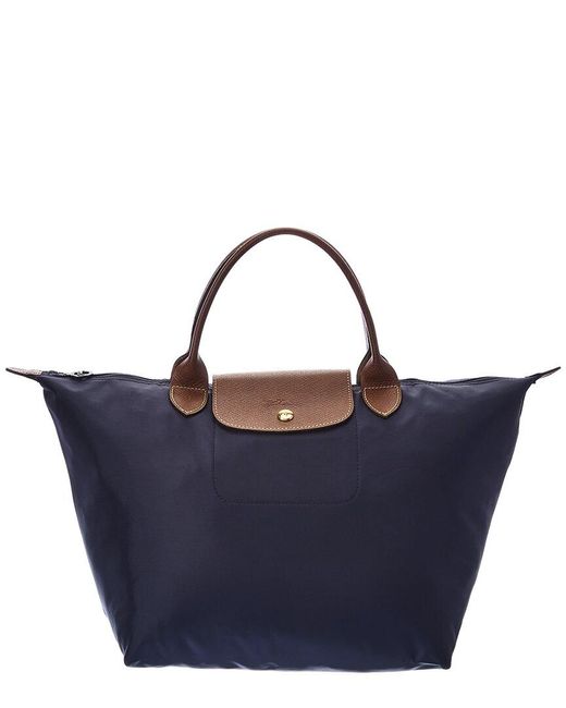Longchamp Synthetic Le Pliage Medium Nylon Short Handle Tote in Blue Lyst