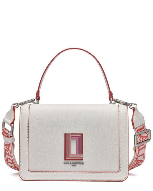 Karl Lagerfeld Pink Simone Leather Satchel
