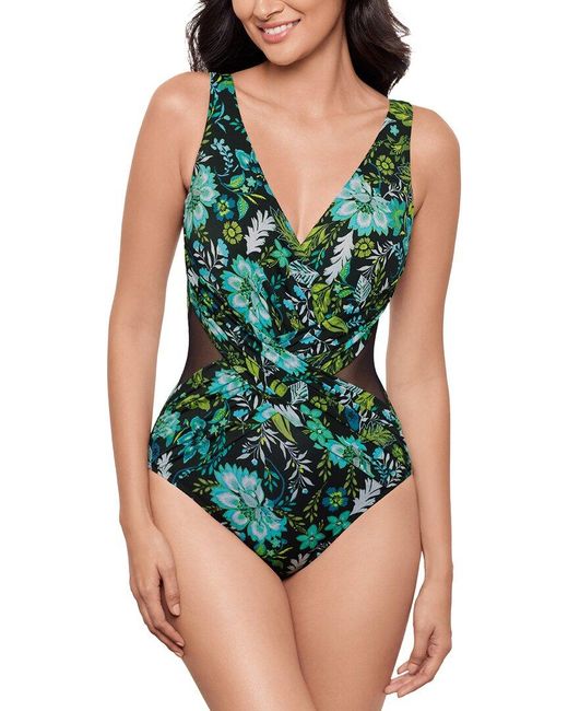 Miraclesuit Green Florica Crossover One Piece