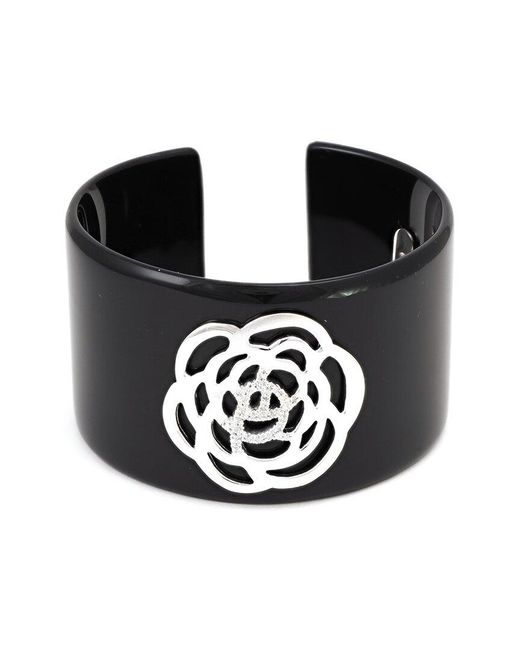 Diamond Select Cuts Black Silver 0.1 Ct. Tw. Diamond Filigree Bangle Bracelet