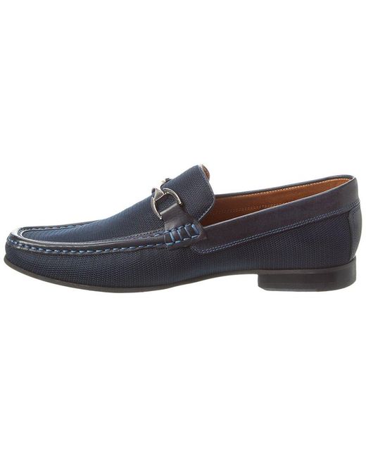 Donald J Pliner Blue Dannie Leather-trim Loafer for men