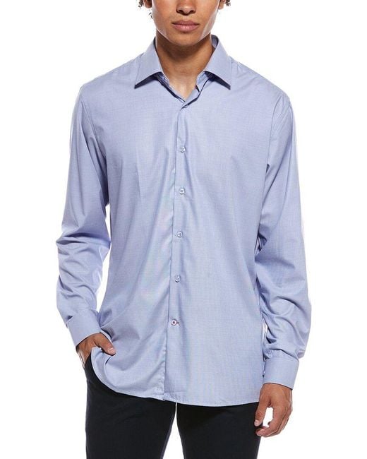 Tahari Blue Modern Fit Dress Shirt for men