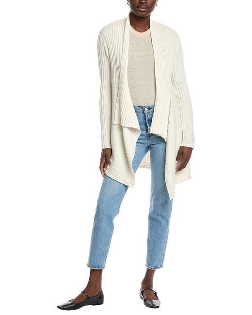 Autumn Cashmere Blue Rib Drape Cashmere & Wool-blend Cardigan