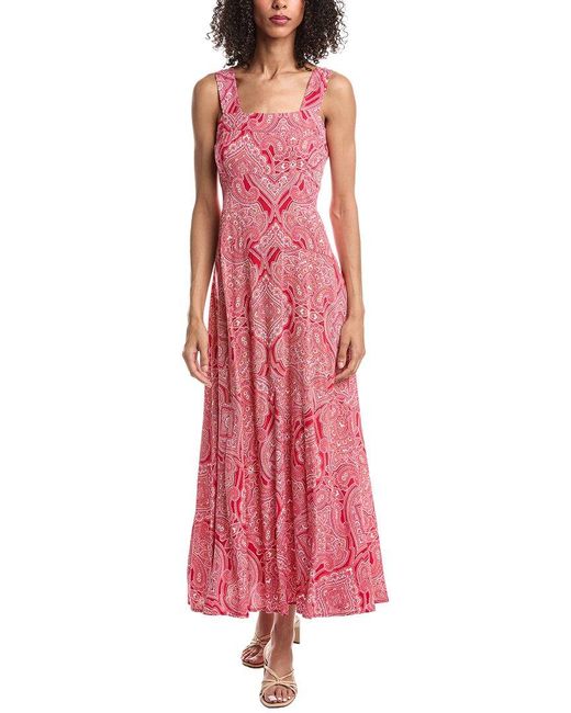 Vince Camuto Pink Smocked Back Maxi Dress