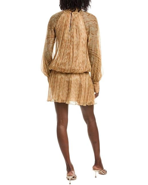 Alexis Natural Hailey Silk-Blend Mini Dress