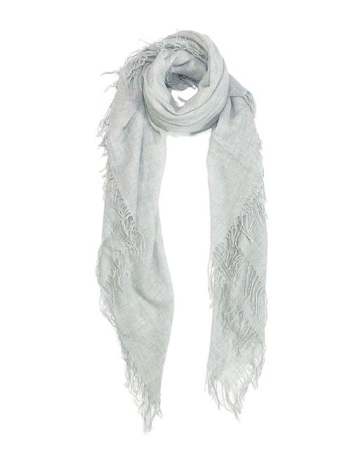 Blue Pacific White Heathered Cashmere Scarf
