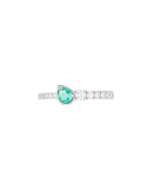 Gregg Ruth Blue 14K 0.61 Ct. Tw. Diamond & Emerald Ring