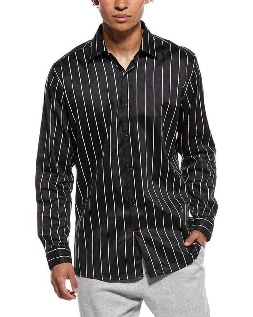 Tahari Black Modern Fit Dress Shirt for men