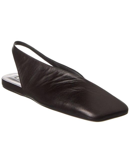 Jil Sander Black Leather Slingback Ballerina Flat