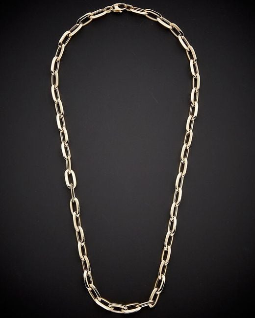 Italian Gold Black 14k Fancy Oval Link Necklace