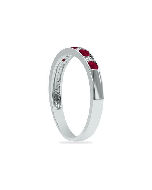 Gem Spark White 14K 0.66 Ct. Tw. Diamond & Ruby Ring