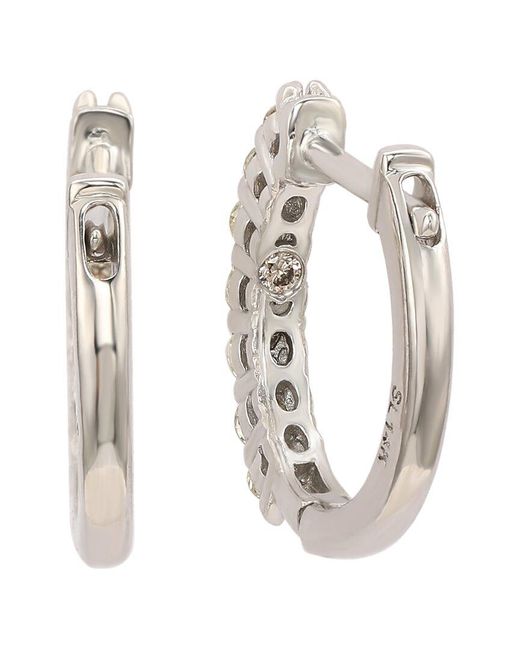 Suzy Levian White 14k 1.40 Ct. Tw. Diamond Huggie Earrings