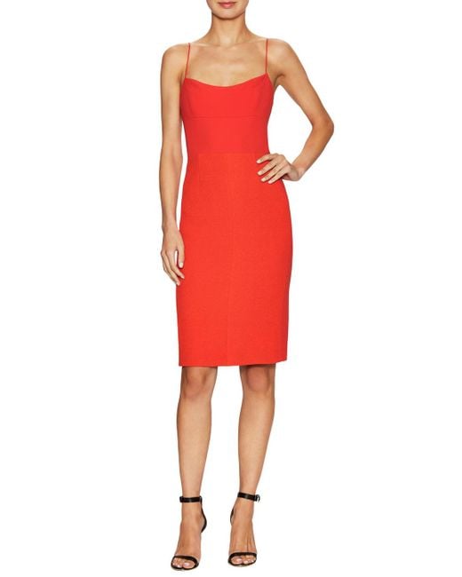 Narciso Rodriguez Red Wool Bustier Dress
