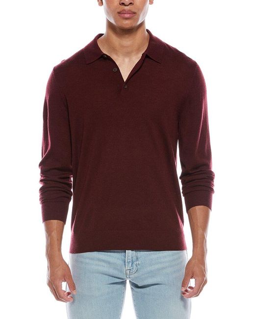 Vince Red Wool Polo Sweater for men