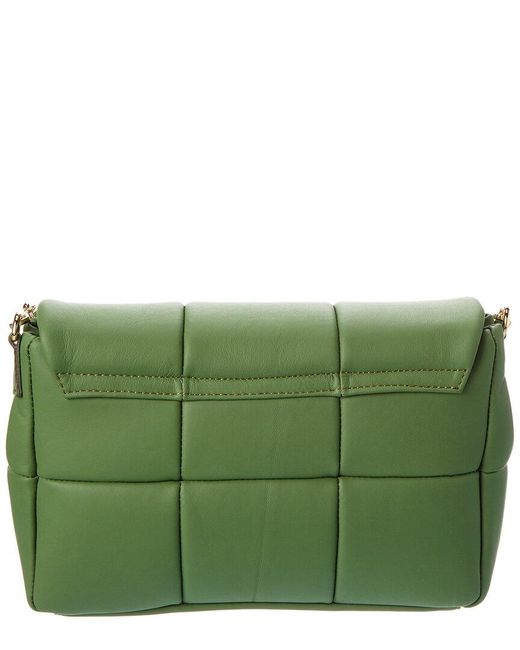Isabella Rose Green Orla Leather Pillow Shoulder Bag