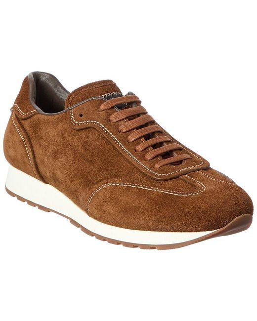 Brioni Brown Suede Runner Sneaker for men