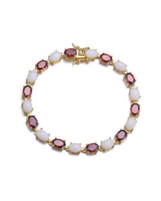 Genevive Jewelry Metallic 14k Plated Cz Tennis Bracelet