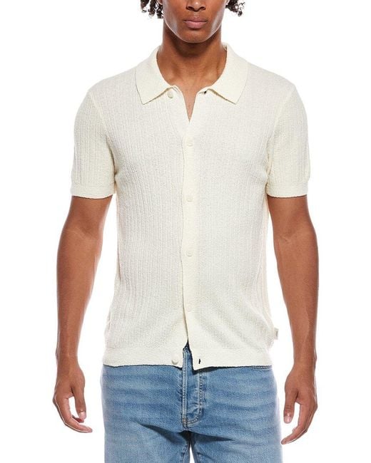 Onia White Boucle Rib Button-up Shirt for men