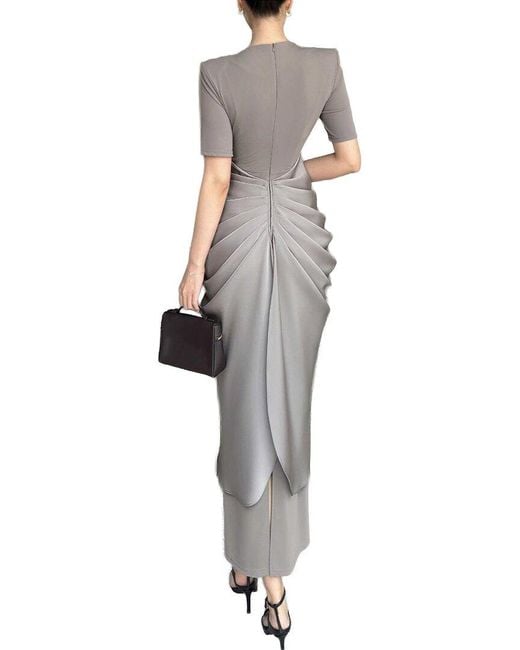 BURRYCO Gray Short Sleeve Maxi Dress