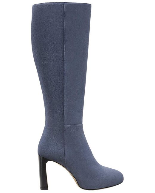 Stuart Weitzman Blue Babette Platform Zip Suede Boot