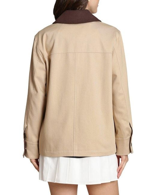 Avec Les Filles Natural Embellished Collar Barn Jacket
