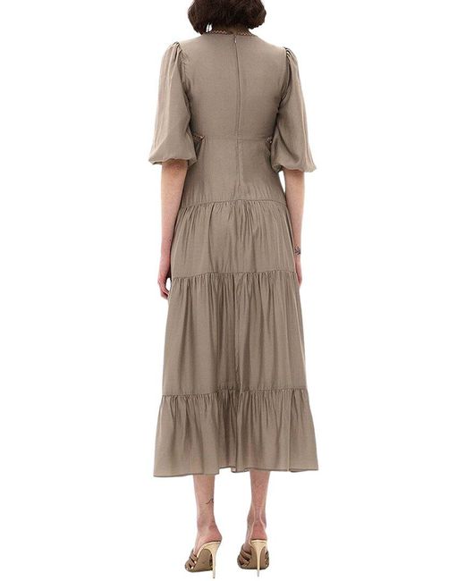 BGL Natural Silk-Blend Midi Dress