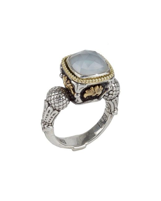 Konstantino Metallic Nemisis 18k & Silver 11mm Pearl Ring