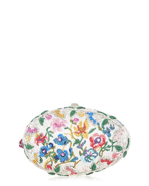 Judith Leiber White Egg Garlands Clutch