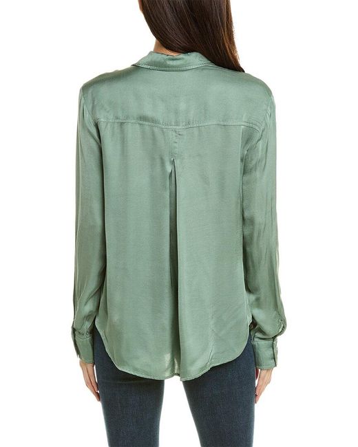 Bella Dahl Green Side Slit Shirt