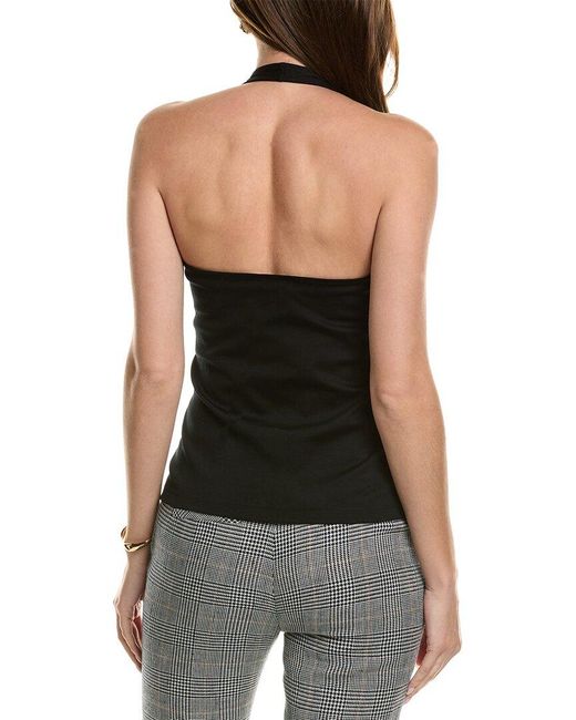 Lafayette 148 New York Black Ruched Top