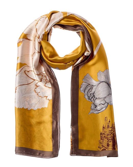 La Fiorentina Orange Printed Scarf