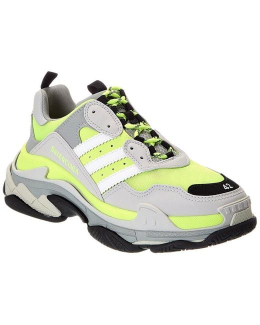 Balenciaga Green X Adidas Triple S Leather Sneaker for men