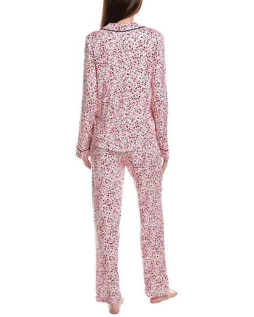 DKNY Pink 2pc Notch Top & Pant Sleep Set