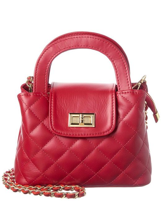 Italian Leather Red Crossbody