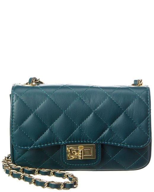Persaman New York Blue Gia Quilted Leather Shoulder Bag