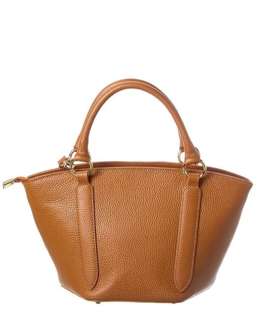 Italian Leather Brown Top Handle Tote