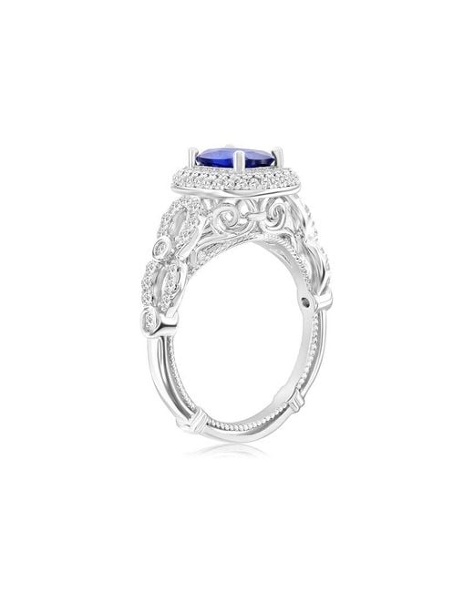 Suzy Levian CZ Jewelry Blue Suzy Levian Silver Cz Ring