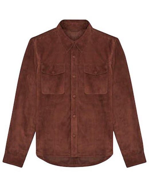 Reiss Purple Florida Leather Jacket for men