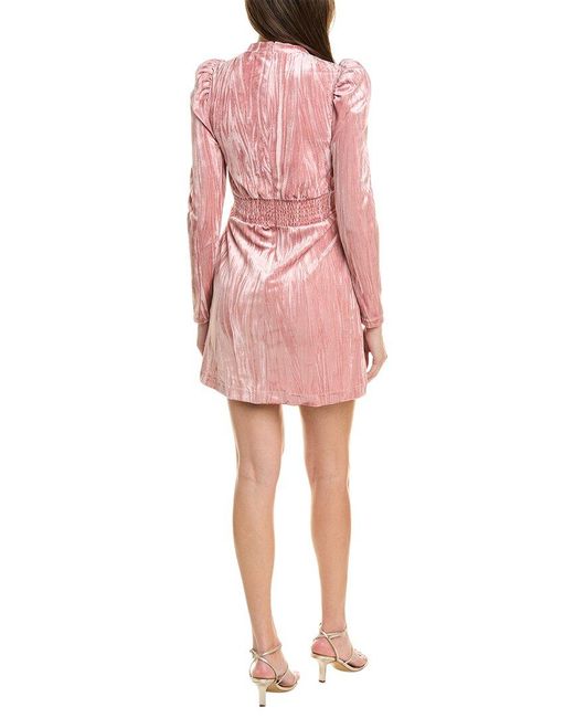 Rachel Parcell Pink Crushed Velvet Mini Dress