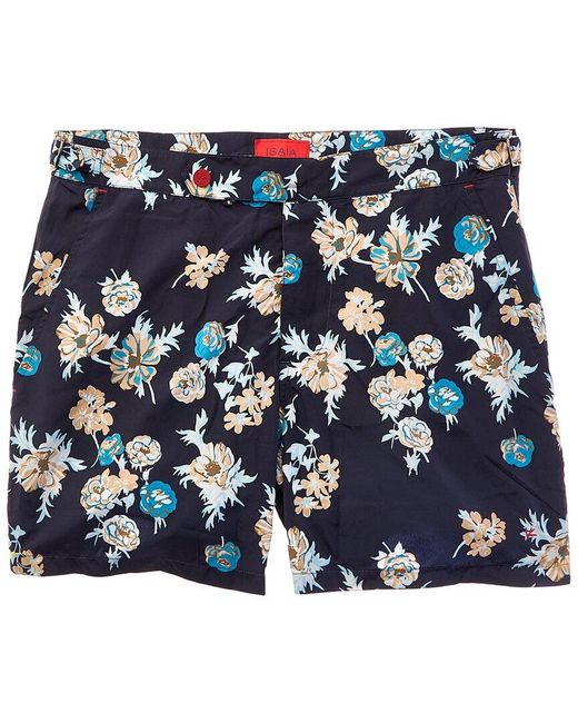 Isaia Blue Swim Short for men